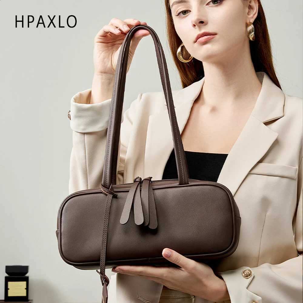 Designer Shoulder Bag Women Office Commute Genuine Leather Boston Purse New Armpit Tote Bowling Style Cowhide Handbag Bag H260905