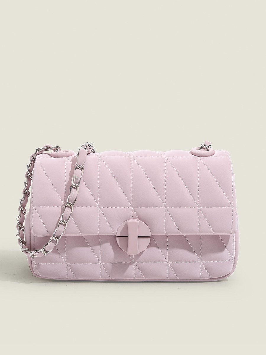 Minimalist quilted diamond-pattern pink 2026 new model, chain shoulder bag, handbag, custom-made for cross-border trade