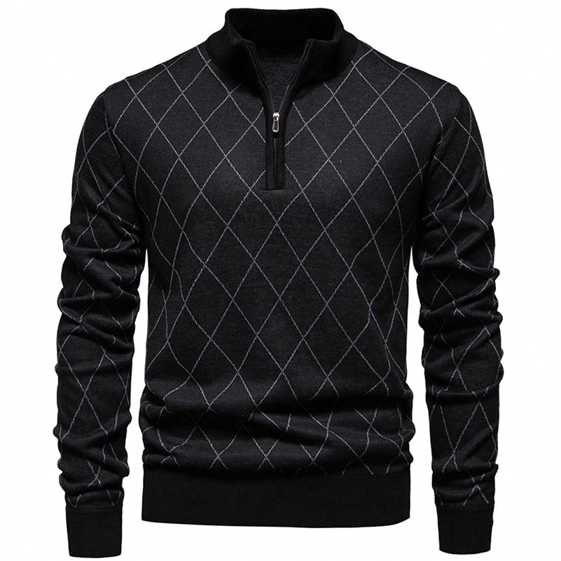 Mens Fashion Sweater Half Zip Collar Knit Pullover Casual Sport Golf Sweaters American Size Male Autumn Winter Clothes260916ww