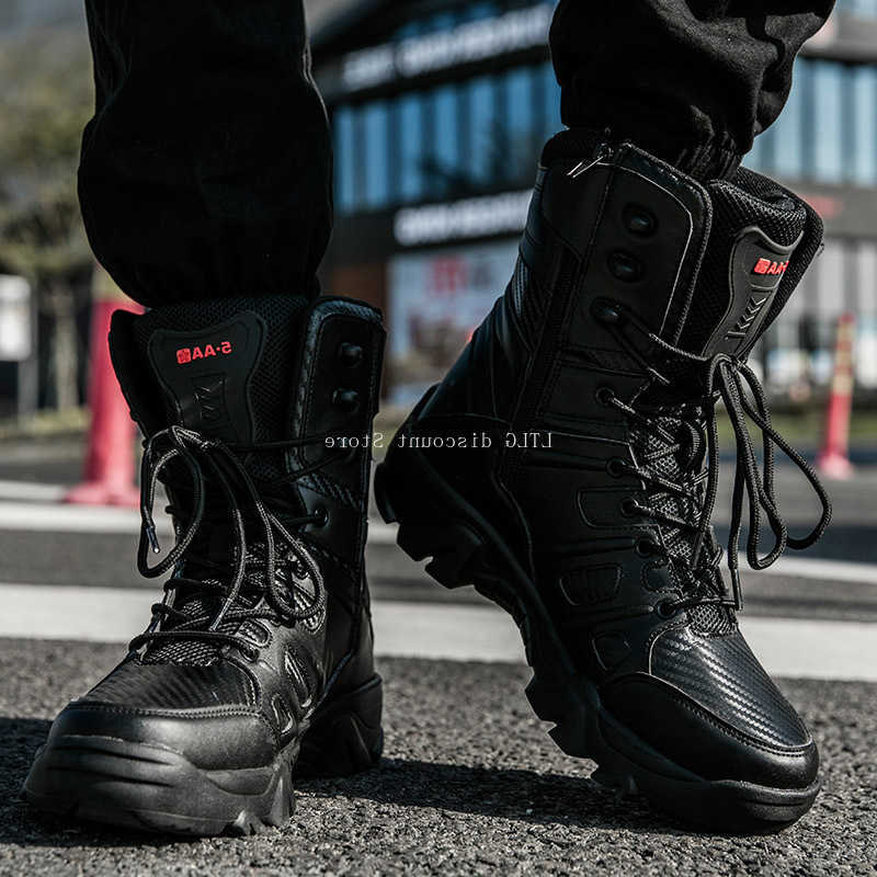 Outdoor Winter Men's Boot Black Hiking Boots Desert Masculine Men's Boots Hiking Shoes sneaker lace up manly Boots Winter Men D260917