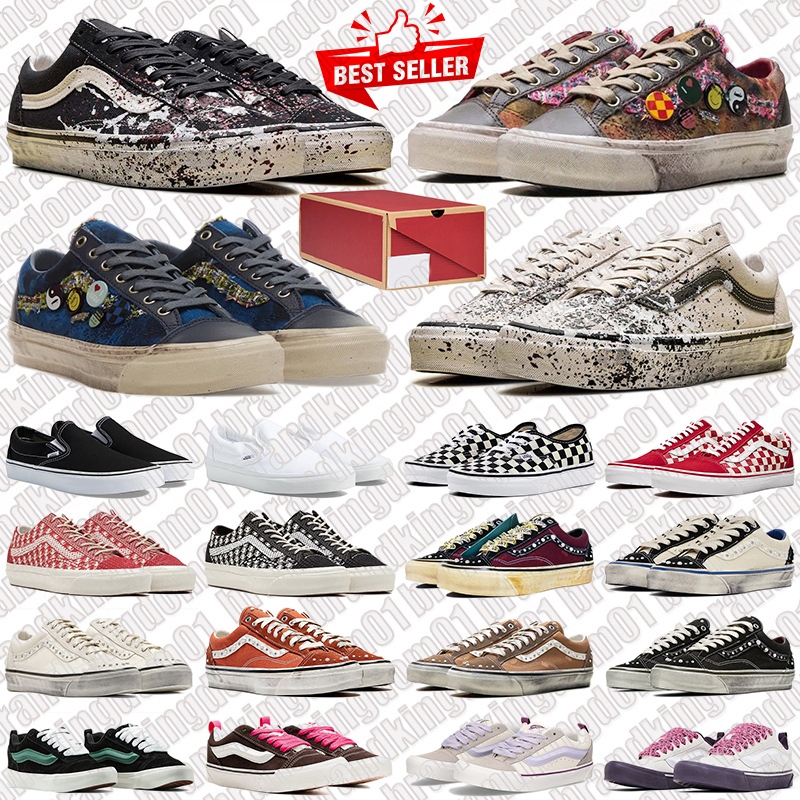 with box van old skools shoes knu designer pearlized sneakers pearl mens trainers women men outdoor sports sneaker runners casual walking jogging ch