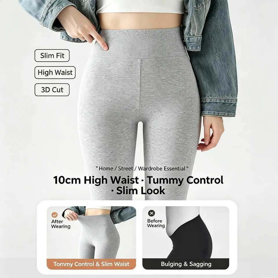 High Waist Cotton Women Leggings Spring Warm Comfortable Slim Fit Student Quality New Inner Wear Thin Autumn Pants H260916