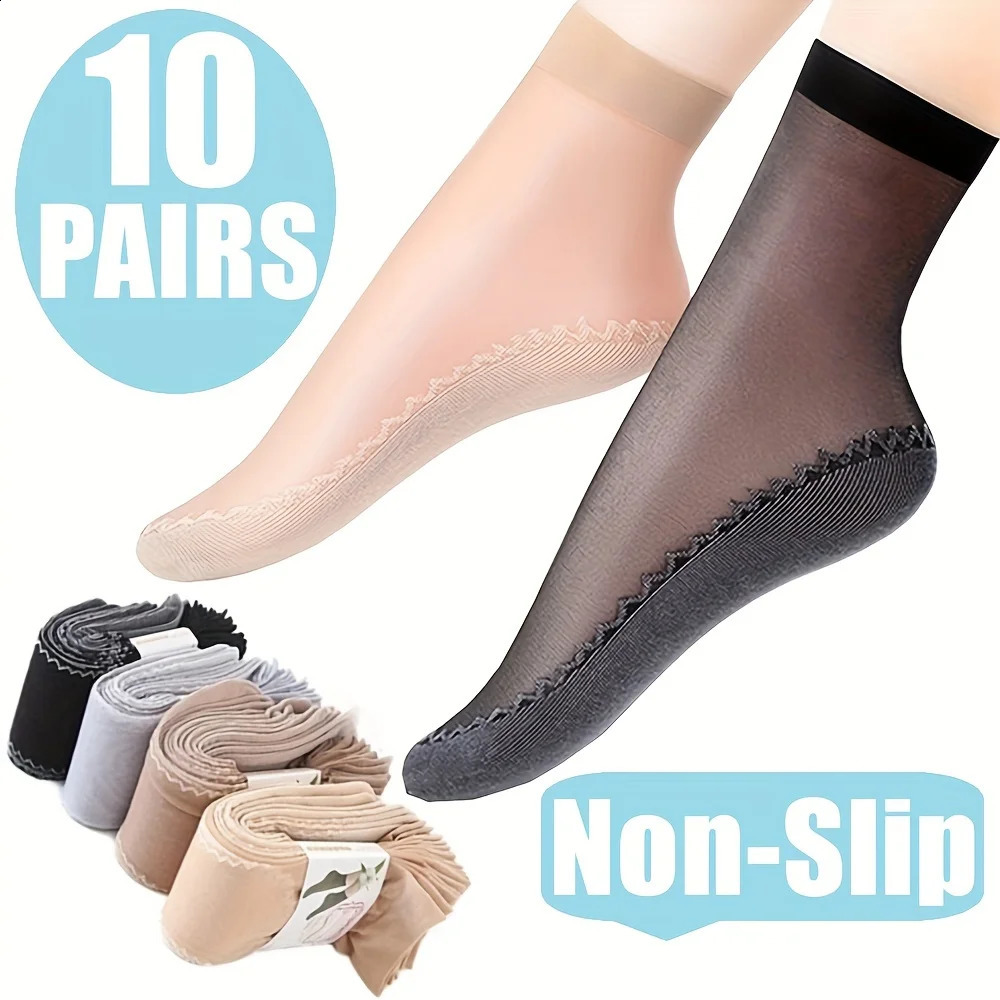 10Pairs Women Sock Soft Breathable High Quality Ultra-Thin Ankle Sock Comfortable Lightweight Transparent Fashionable Casual Sox 260917