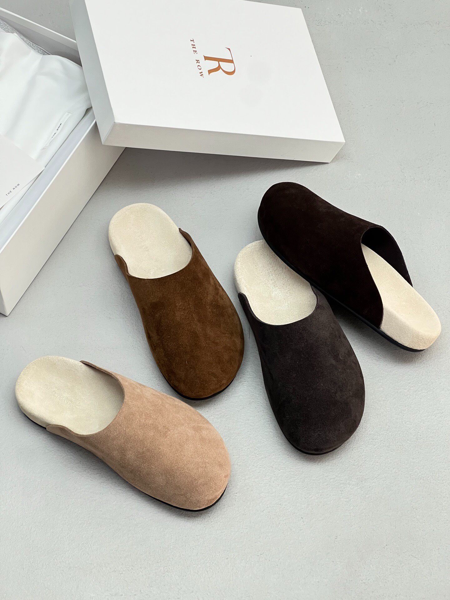 Designer Luxury Shoe Women Slide Mule Clog Backless Slipper Closed Toe Autumn Winter Casual Suede Leather Platform Indoor Outdoor Beige Brown Black
