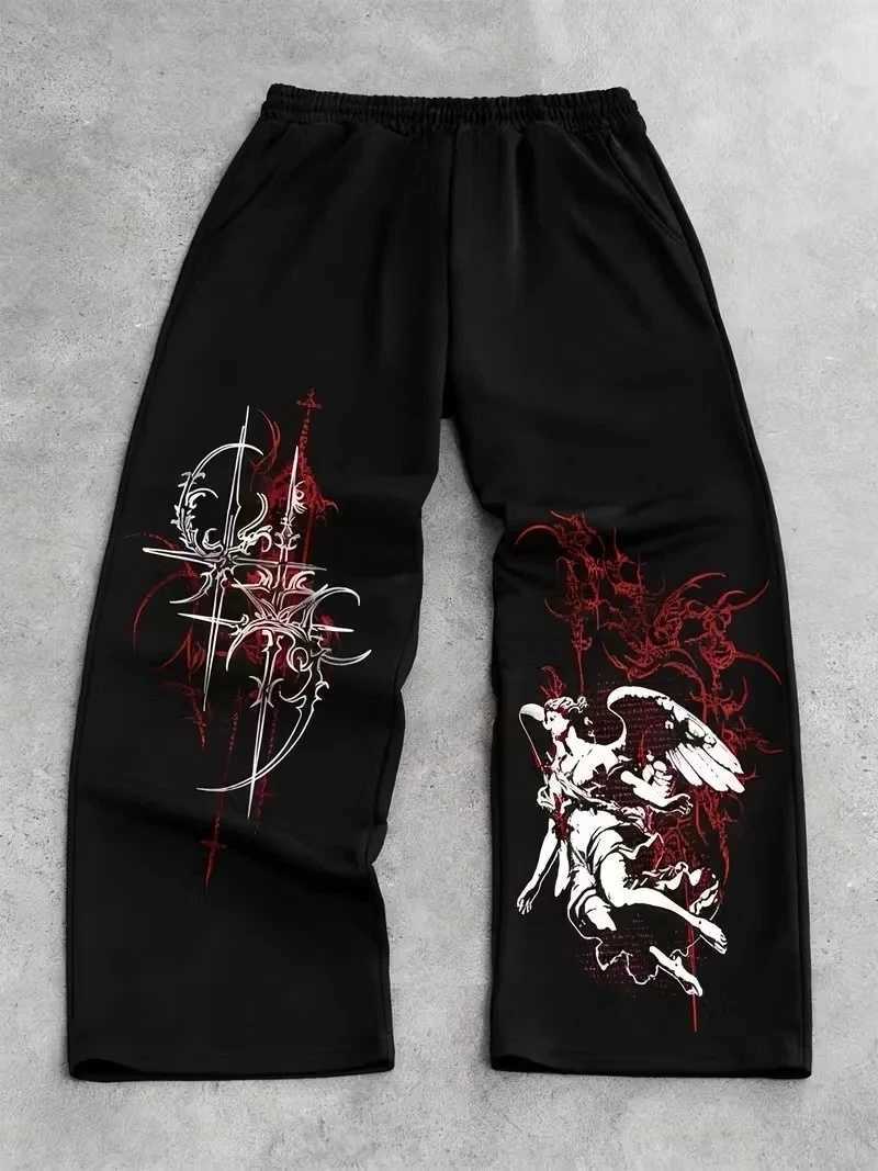 Casual 2026 Men's Sports Pants Gothic Style Straight Leg New Autumn Collection Plus Size Millennial Trend Hot SaleT260917