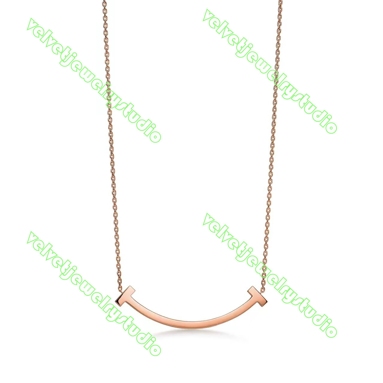 Designer Womens Mens Jewelry Necklace Diamond-Embellished Smooth Smiley Face Gold Light Luxury Full Diamond Edge 18K Silver Plated Fashionable Colla