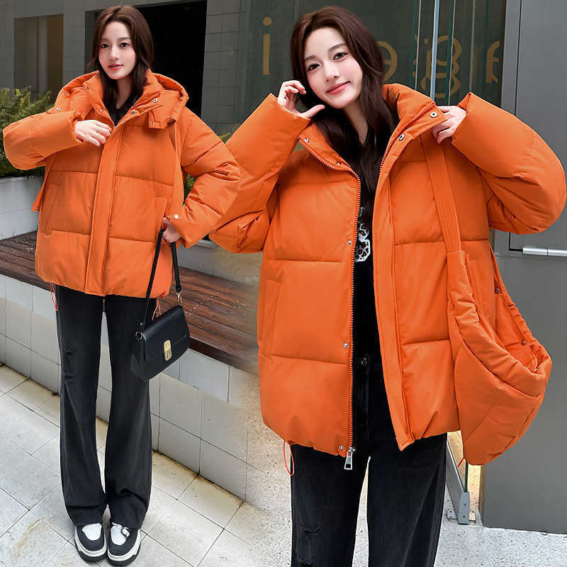 Women 2025 New Warm Winter Down Cotton Jacket Fashion Hooded Thick Puffer Clothing Mid Long Coat Casual Loose Outerwear Female H260917