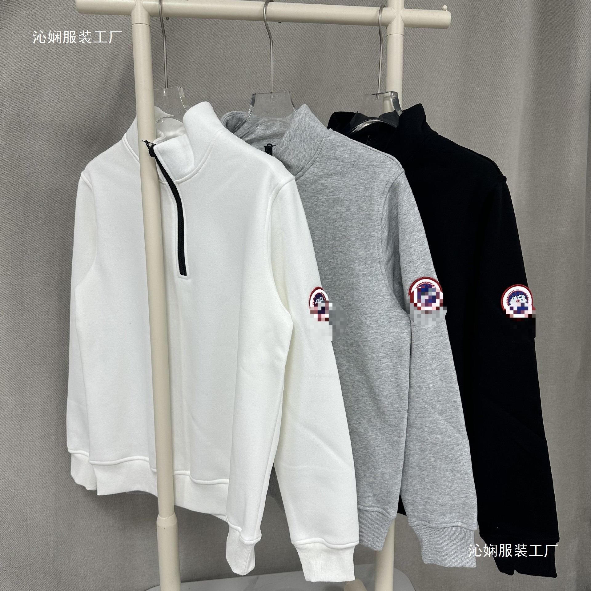 Gelao's boy's half-zip short-sleeved plain-color hoodie High quality new designer's big men's cool Down Jackets n black for both