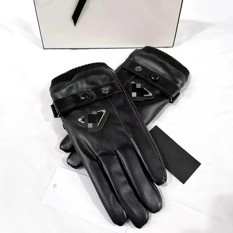 Men's and Women's Leather Gloves Designer Fashion Brand Mittens Five Fingers 2 Styles 1