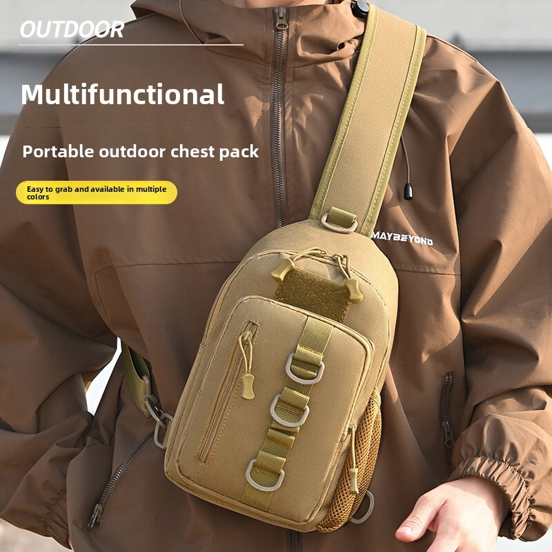 men's outdoor camouflage chest new single-shoulder bag, large-capacity hiking crossbody tactical backpack, trendy
