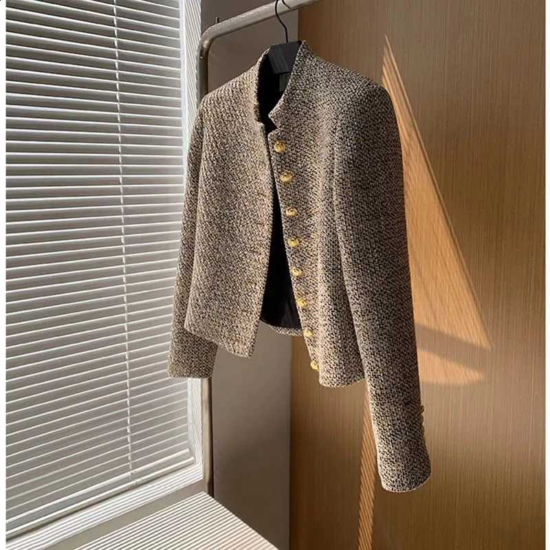 Korea High Tweed Quality Short Tweed Jackets for Women Korean Clothes Button Chic Elegant Luxury Designer Winter Clothes Women C260917