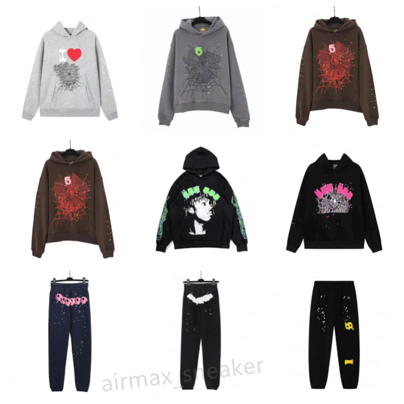 Designer Kids spyder hoodie for Boys Girls hoody rhinestone sweatpants cotton casual pullover pants long sleeve Young Thug hooded sweater streetwear