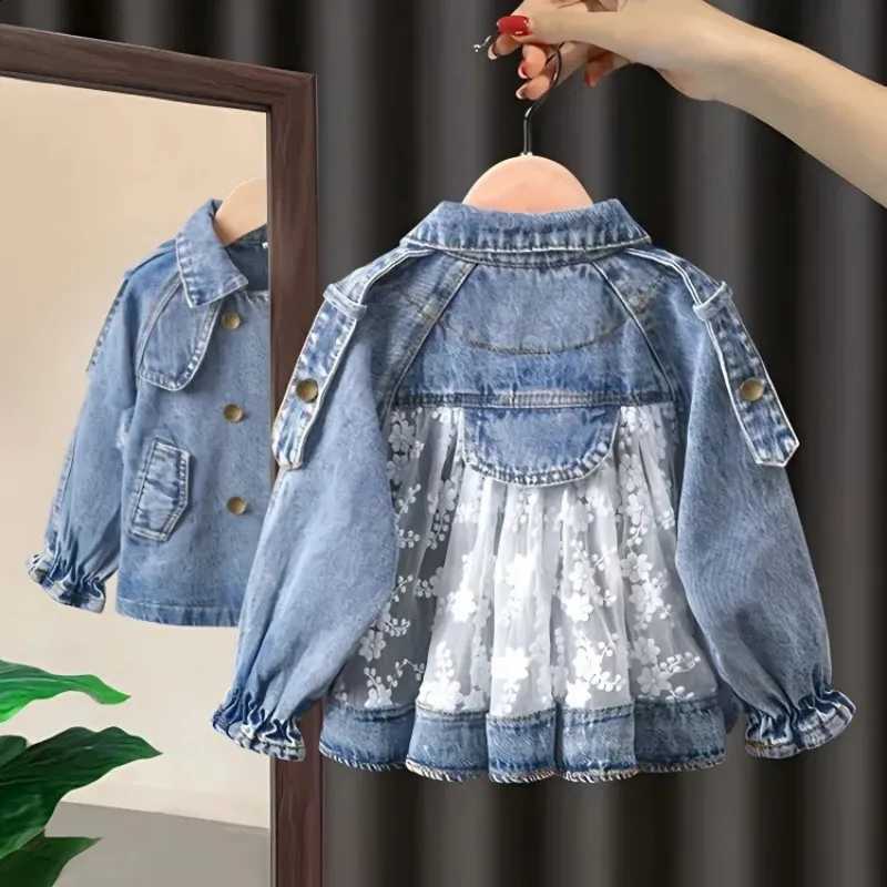 and Autumn Spring Children's Lace Denim Jacket Clothes Girls' Fashion Casual Top 2023 Outwear Baby Windbreaker CoatT260916