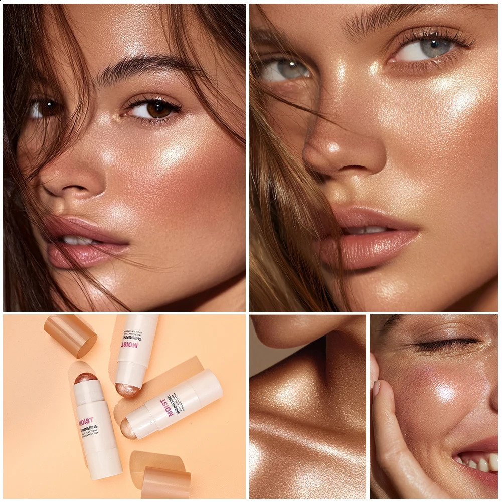 5 Colors Pearl Shimmer Highlighter Stick Watery Glow izing Face Brighten Shiny Contour Bronzer Long Lasting Makeup 260917