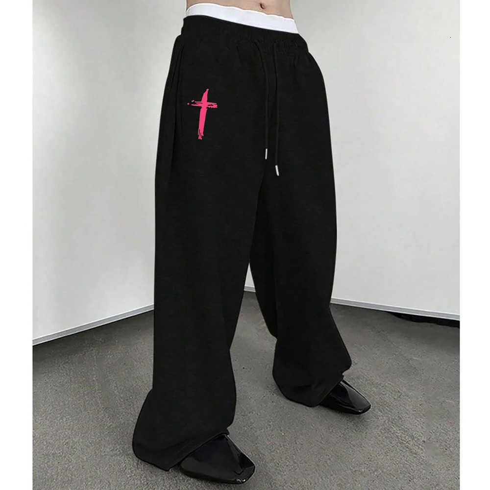 Streetwear Hip Hop Quick Dry Sports Long Pants Men Women Summer Breathable Minimalist Graffiti Pattern Elastic Waist TrousersT260917