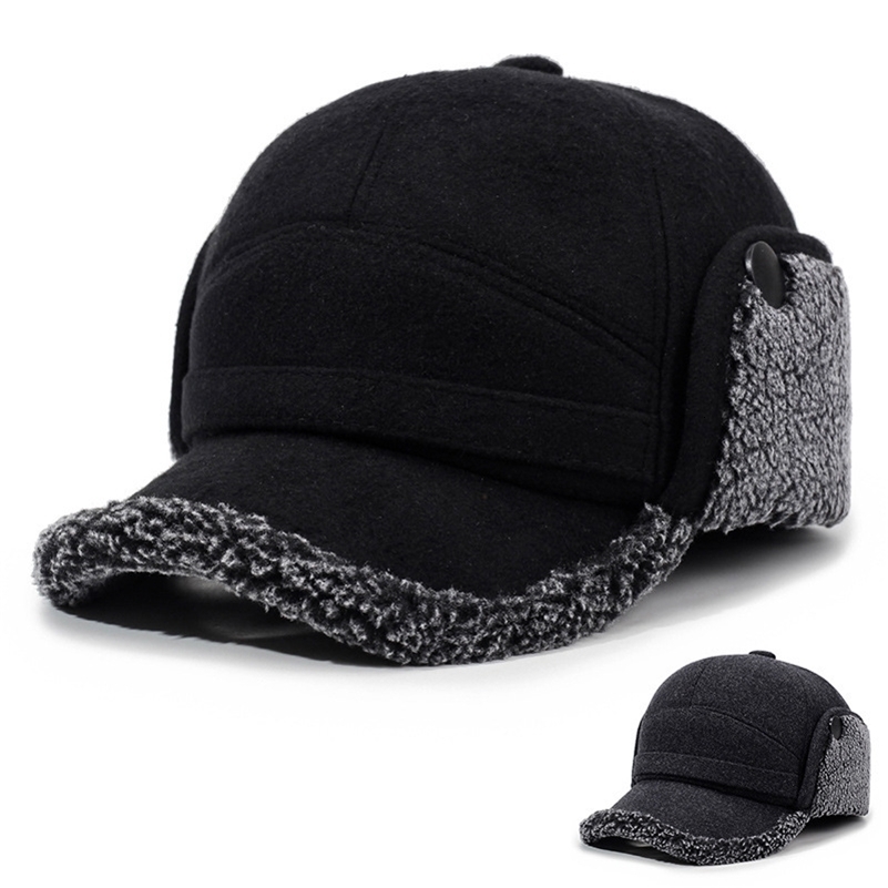 Autumn and Winter Warm Lei Feng Hat Men's Father Outdoor Leisure Thickened in The Elderly Fleece Hat Baseball Cap Ear Cap260915ww
