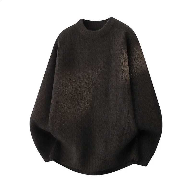 Knitted Color Woven Trendy Solid Sweater Fashionable High Street Pullover for Autumn Winter Daily Casual Warm PulloverW260915