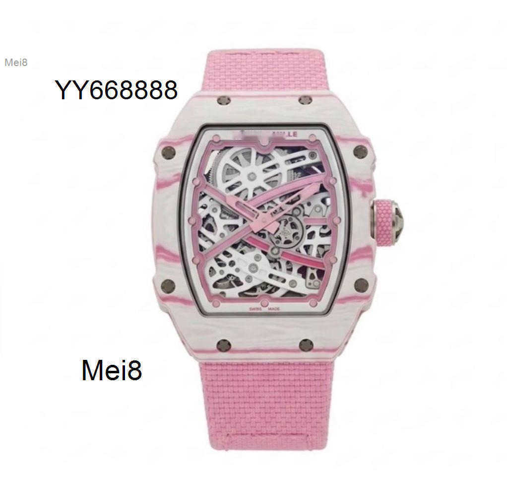 Mens watches high quality R M 6702 New Colors Automatic Mechanical Watch CRMA7 Tourbillon Hollow movement sapphire Mirror Customized Carbon Fiber ca