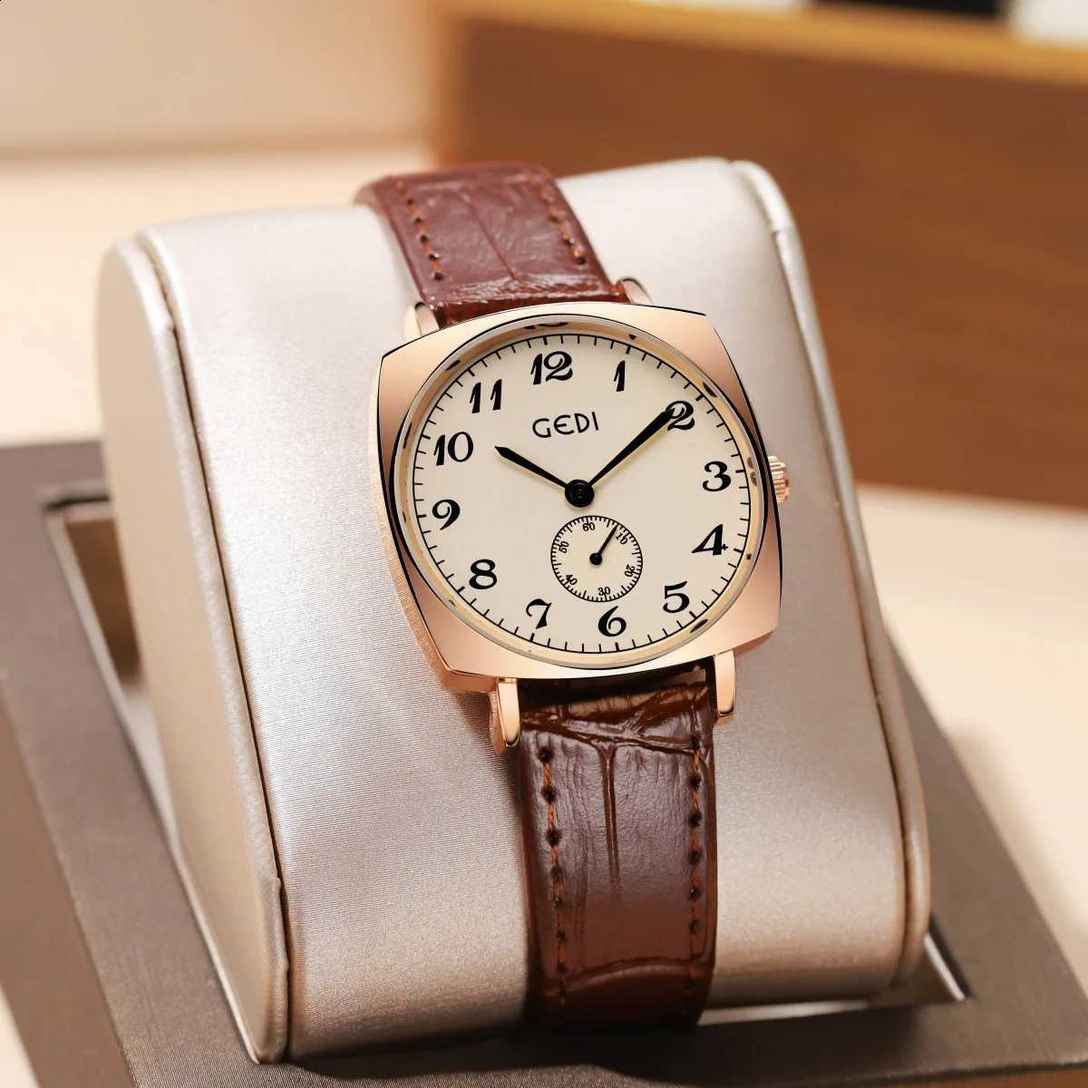 Men's Watch Simple Two Needle Two Dial Couple Watches Retro Waterproof High-end Leather Strap Women Fashion Quartz WristwatchesT260916