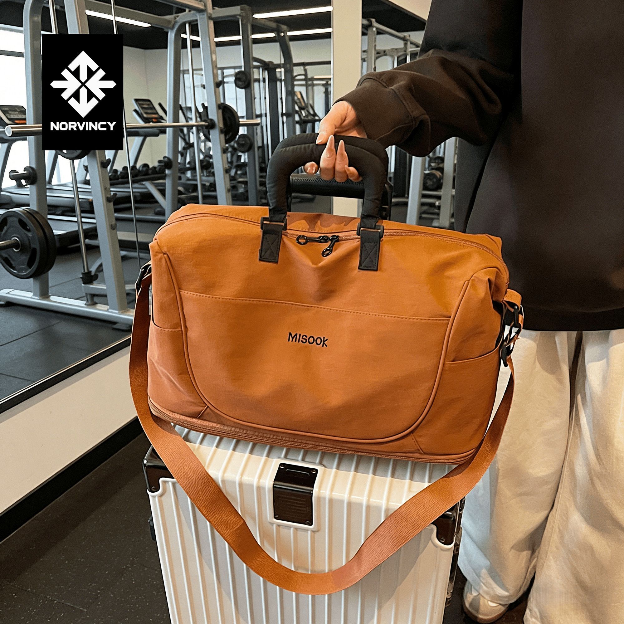 Travel Woven Large Capacity High-End Feel Single Shoulder Business Trip Fitness Storage Korean Style Women's Tote Bag Wholesale df