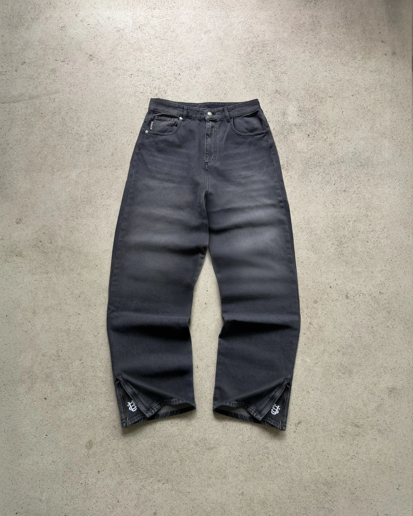 Hiphop gold coin jeans Y2K retro low waist wide leg zipper pants y2k clothing mens fashion embroidered loose 260917