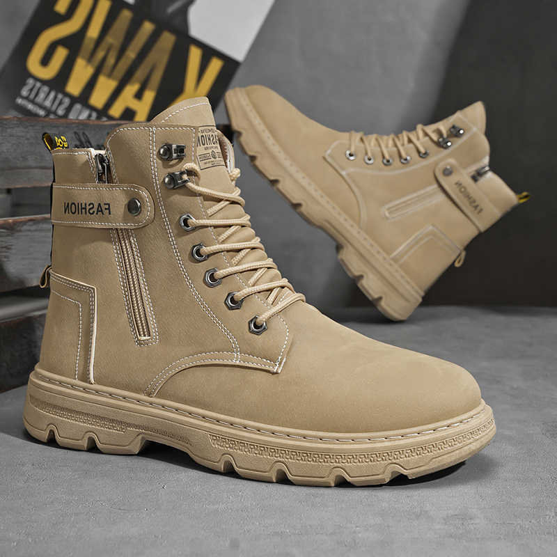 four casual boots Men's British season new soft-sole anti-slip high-top boots fashion youth outdoor comfort sports tooling boots D260917