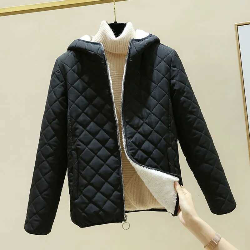 2026 Women Jacket New Black Winter Female's Korean Fleece Cotton Outcoat Padded Jacket Women's Coat Thicken Hooded Parka Pink H260917