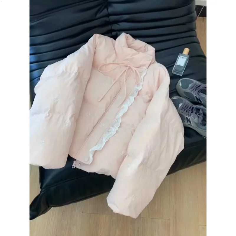 Women's Autumn Winter Outerwear Tops Cotton Breaded CloTHes Bow Crushed Flower Outerwear Design Brand Simple Fashion H260917