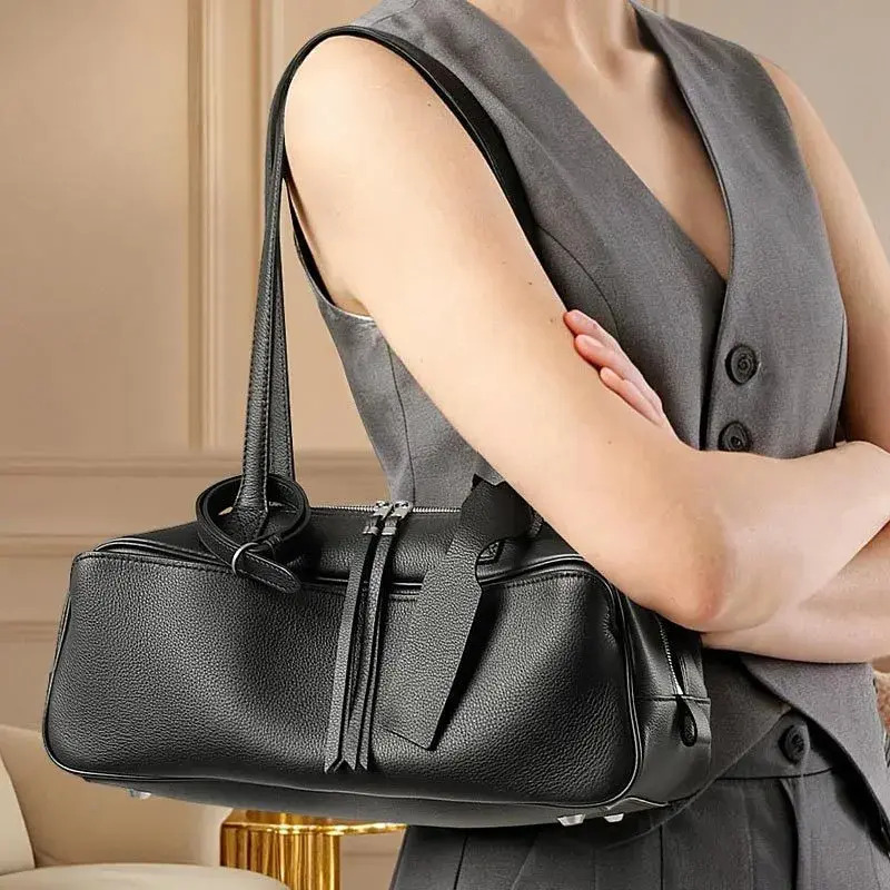 Luggage & Bag Accessories Women Fashion Horizontal Rectangular Structured Handbags Purses Designer Womens Leather Satchel Large Capacity Crossbody S
