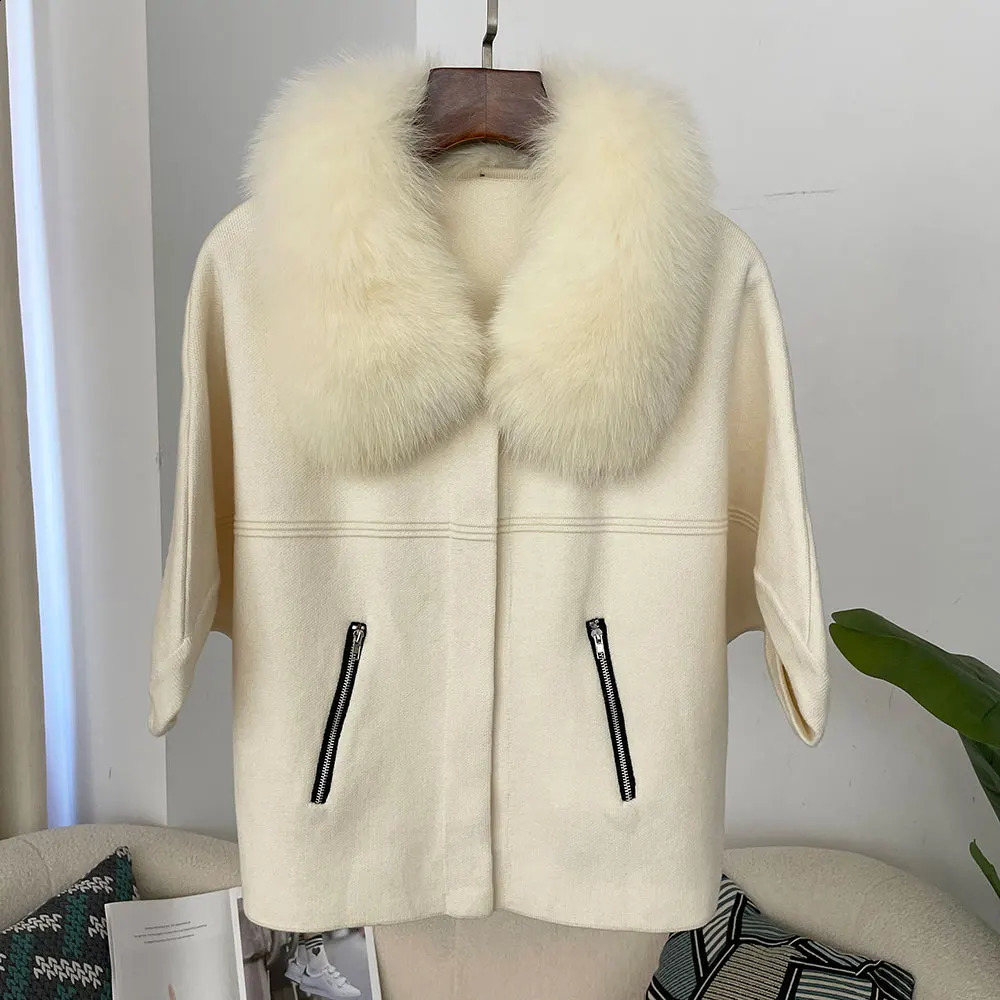2024 European Fashion Knitted Sweater Fur Coat Natural Jacket Clothes for Women Autumn Winter Cardigan Outerwear 260917