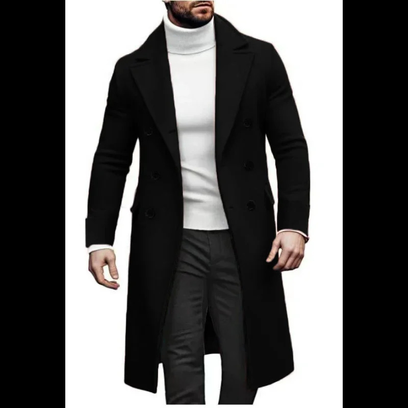 Mens Business Comfortable Overcoat Clothing Men's Woolen Long Coat Double Breasted Men Coat British Trench Coat Woolen Overcoat 260916