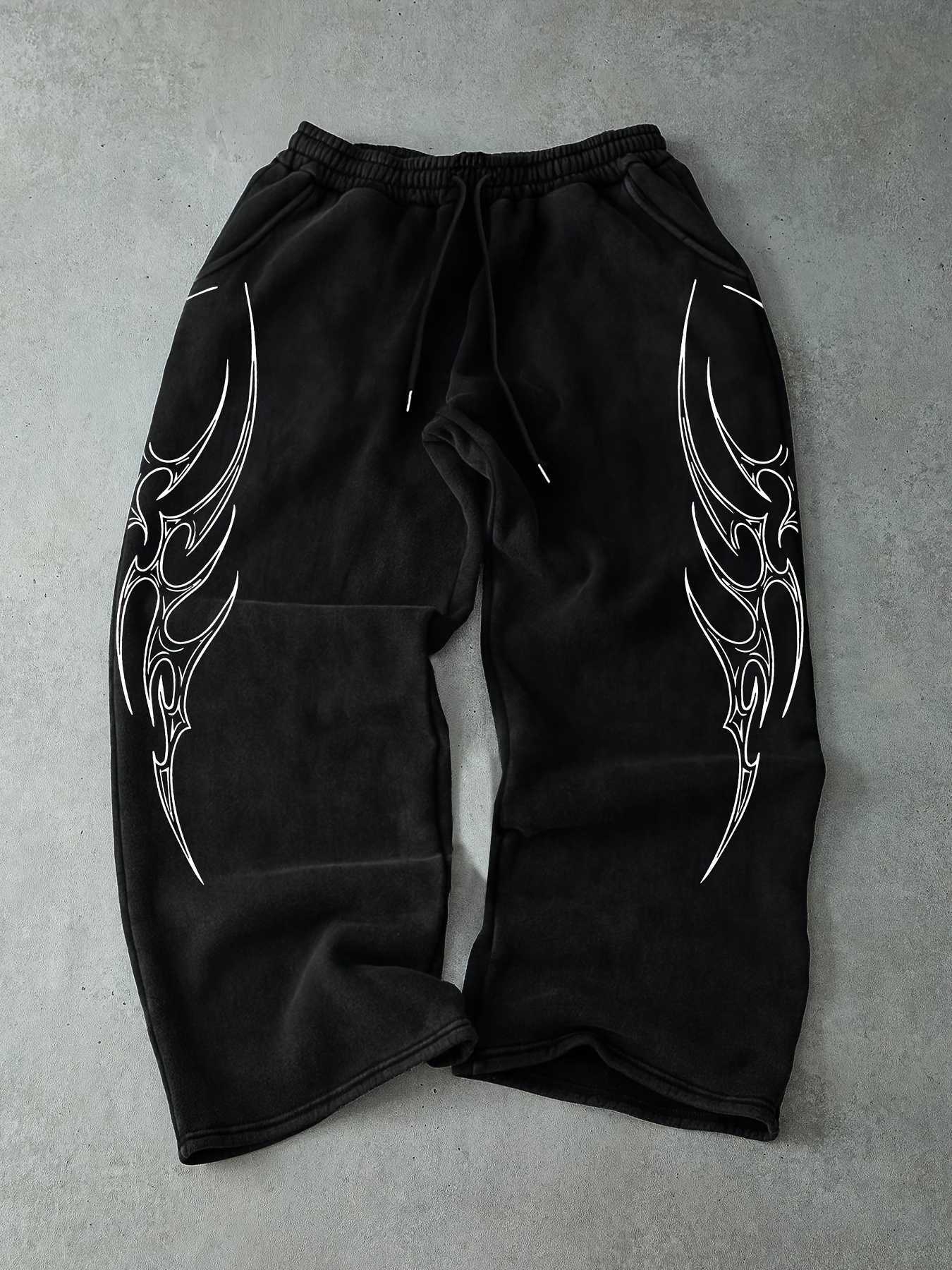 Gothic Men's 2026 Pants for Summer New Y2K Printed Men's and Women's Running Pants Rock Straight Leg Pants Street CasualT260917