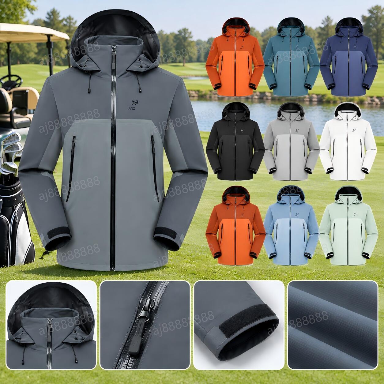 Arcteryxilly Men Women Golf Jacket Waterproof Windproof Breathable Hooded Golf Outerwear Lightweight Sports Jacket for Golfing Training Outdoor Wear