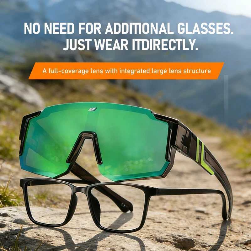 Over Polarized Fit Sports Sunglasses Goggles Cycling Oversized Sun Glasses TR Frame for Ski Bicycle Eyewear for Men Outdoor N260916