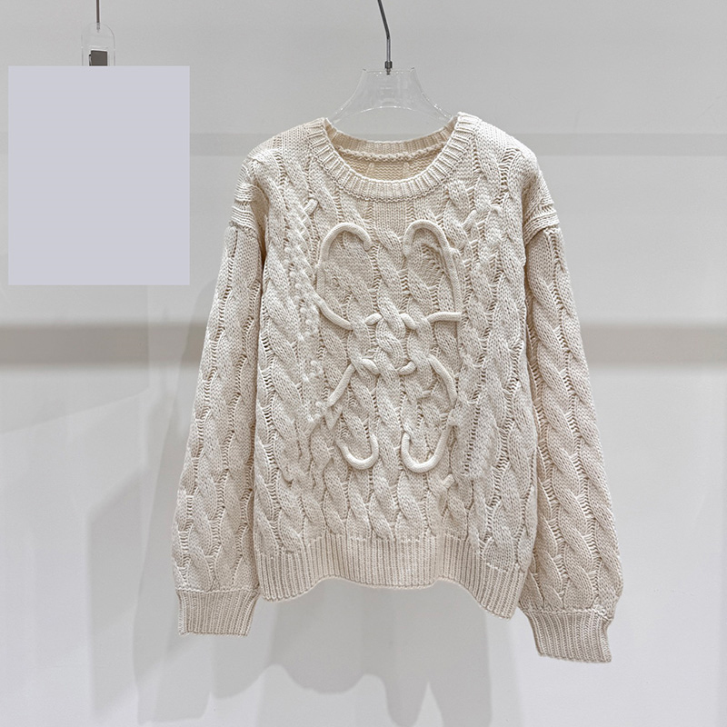 Winter Women Warm Sweater Designer Embroidered Knitted Pullover Tops Luxury Casual Versatile Knitwear