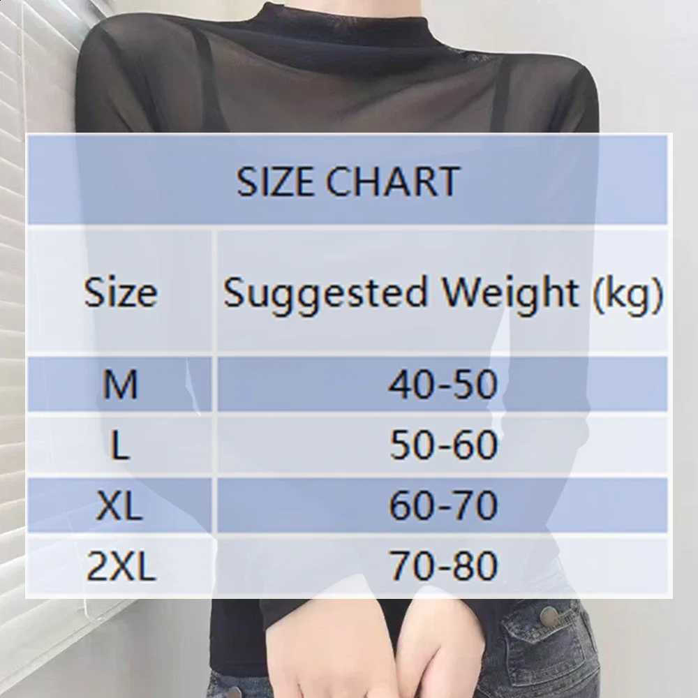 Women Clothes Long-sleeve T-shirt High Stretchy Slim Fit Layering Tops Sexy Gauze Lace Sleeveless High Neck Sexy Women Underwear H2609161