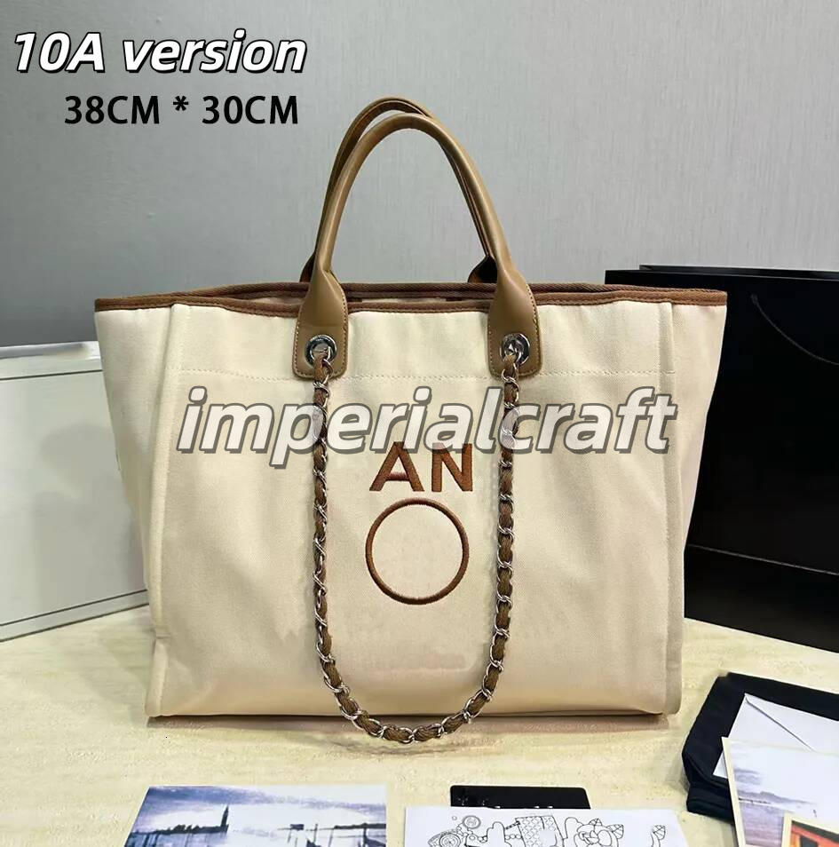 2026 10A fashion Summer beach cc bag Woman designer canvas tote bag new color scheme large capacity Leisure handbag chanesnels bag db6