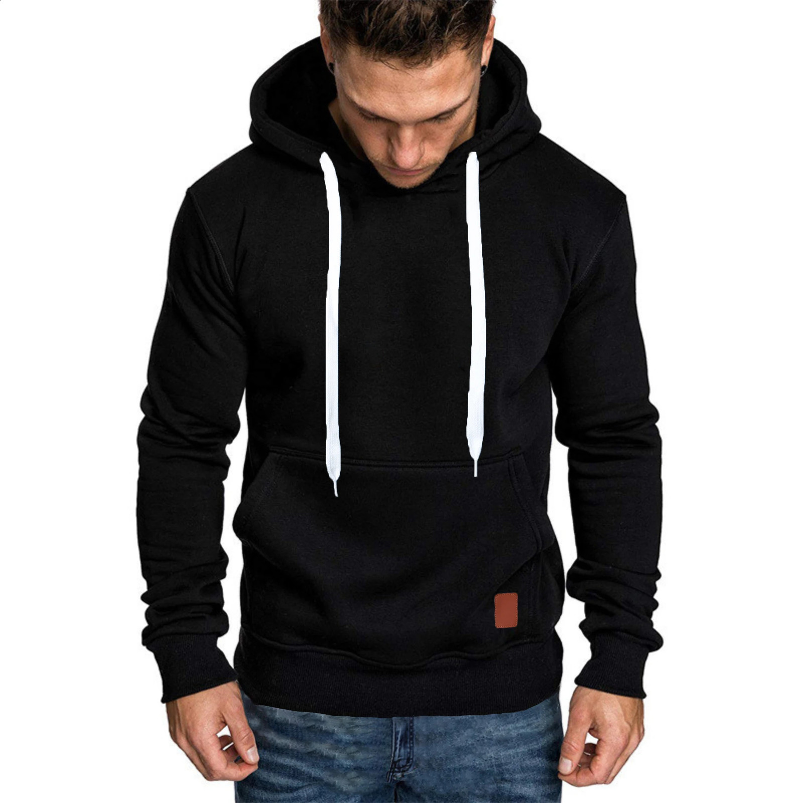 Men's autumn and winter solid color outdoor sports casual hoodie top 260916