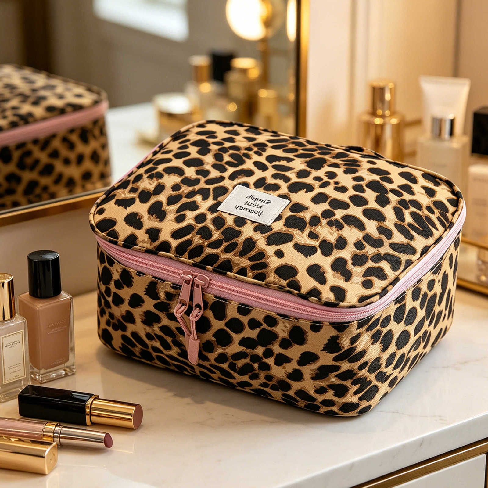 Bag Leopard Makeup Large Capacity Travel Toiletry Organizer Waterproof Cosmetic Pouch for Women Must-have Business Trip LuggageT260917