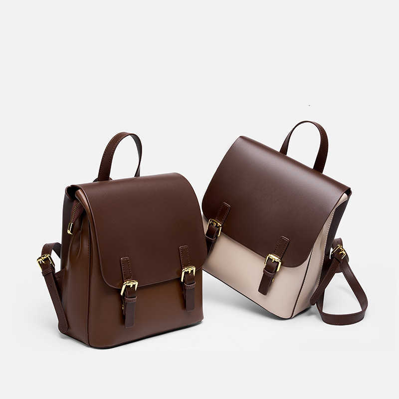 Girls Preppy New Style Genuine Leather Backpack Lady Daily Lightweight Commute Bags Women Classic Outdoor Travel BagsT260917