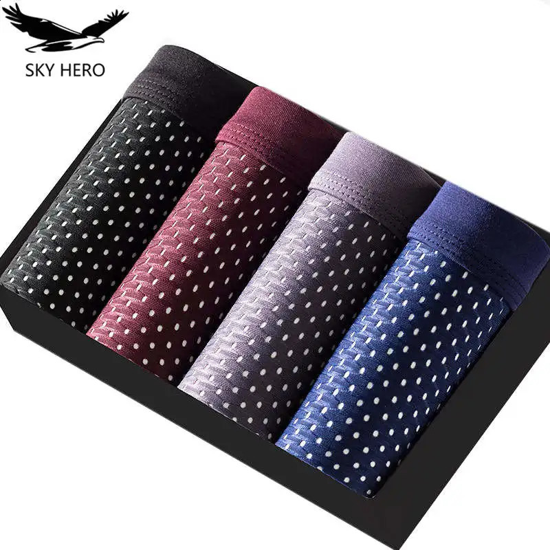 4pcsLot Mens Boxers Panties of Large Sizes Shorts Mesh for Underpants Bamboo Underwears Knickers Gifts Men Male 260917