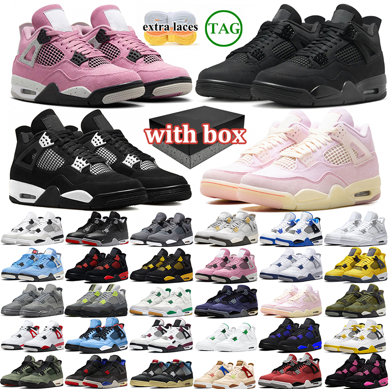 free shipping with box 4 4s men women basketball shoes designer sneakers outdoor comfort sports shoe trainers black cat Fire Red white cement thunde