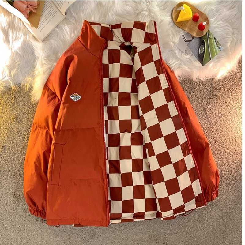 Two-Way Women's New Wearable Arrival Checkered Oversized Winter Thicken Cozy Down Coat H260917