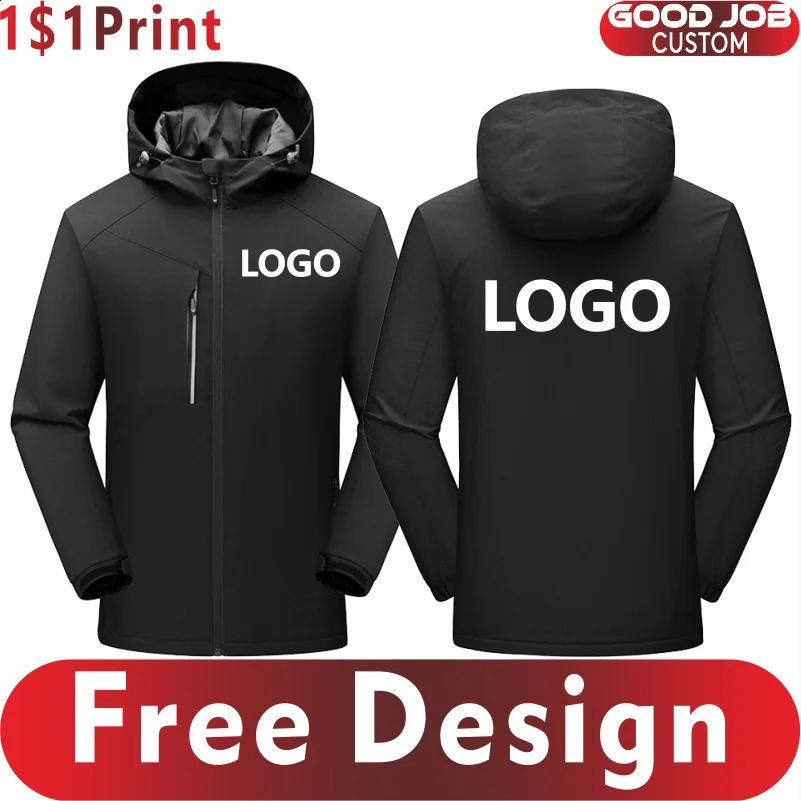 Winter Men's and Women's Warm Jacket Custom Thick Plush Coat Embroidery Print Company n Outdoor Windproof Jacket260917
