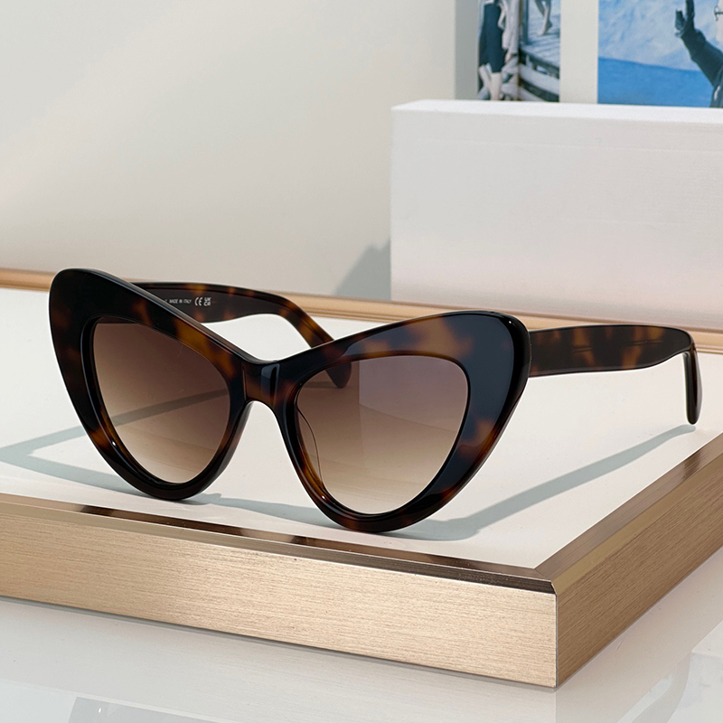 40339U Mini HD Cat Eye Sunglasses Women Designer Hedi Slimane Sun Glasses Womens Eyeglasses For Women Vintage Y2K Ladies Eyewear Glasses UV400