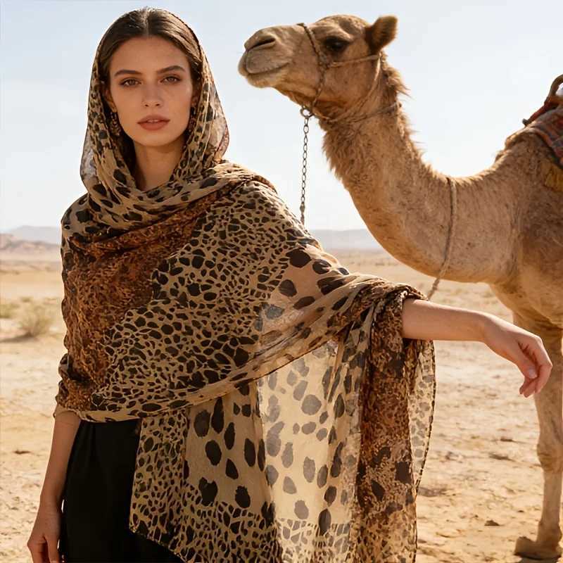 Luxury Leopard Print Mulberry Silk Scarf Lightweight Spring Summer Fashion cessory Versatile Stylish Adornment Z260917