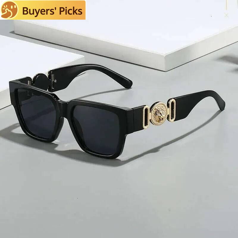 2026 Classic Vintage Y2k Oversized Square Sunglasses Women For Men Luxury Brand Designer Sun Glasses Punk Popular Metal Lion Shades