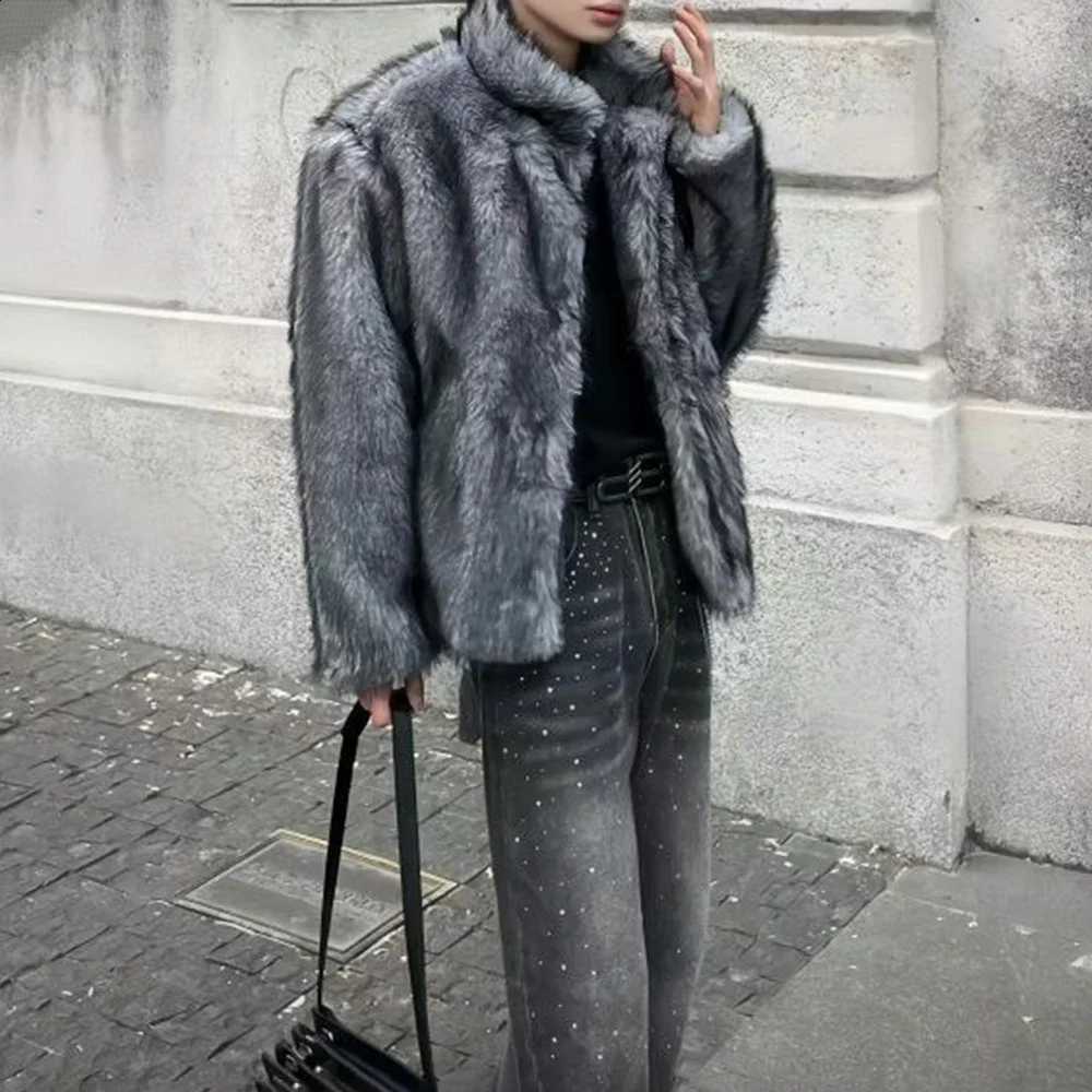 Warm Men Furry Faux Fur Coat Autumn Winter Streetwear Fashion All-Match Trend Youth Soft Casual Comfort Coat Men'S ClothingW260915