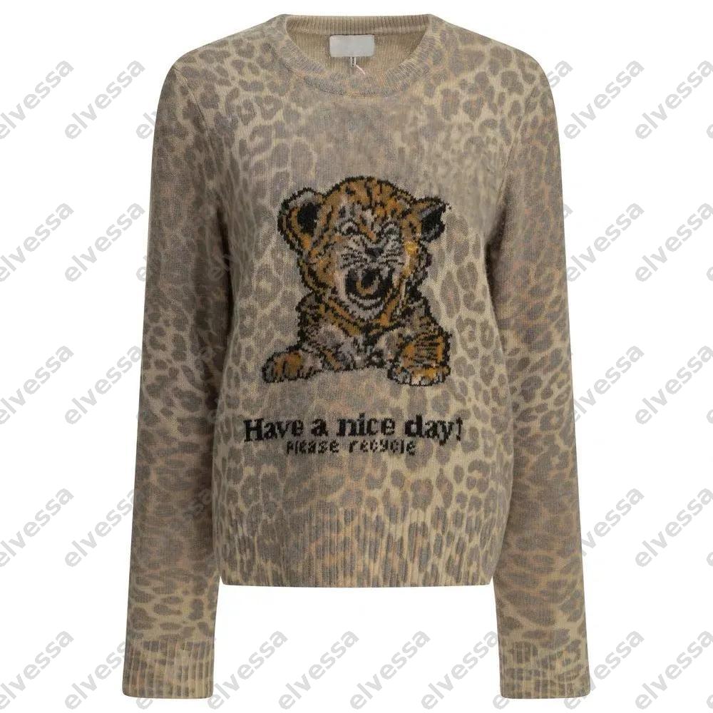 Pull en laine tricoté pour femme - Motif animaux et fruits - Jacquard doux en coton - Manches courtes et longues - Col rond - Élégant - Coupe amp