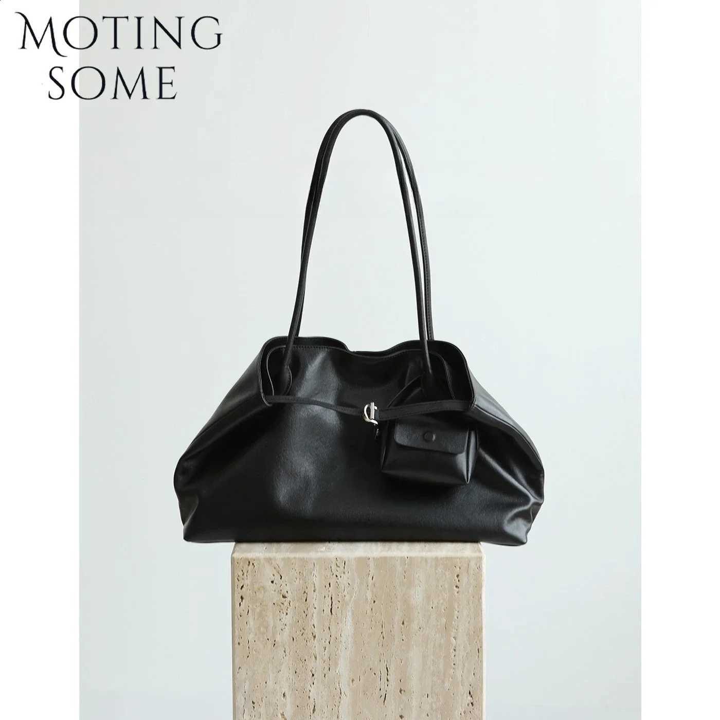 Oversized Natural Leather Woman Motingsome Bags 2025 New Fashion Handbag and Purses Large Capacity Commuter Bag Casual Tote H260905